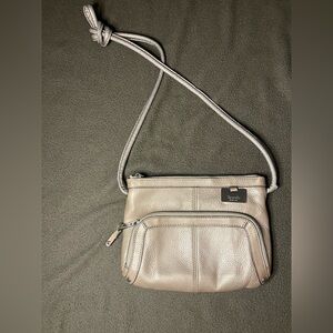 Tignanello Women's Metallic Crossbody Bag- Italian Leather